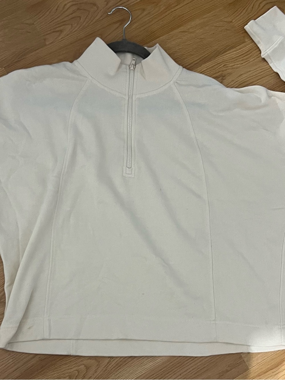 Women's Cream Half-Zip Turtleneck Sweater
